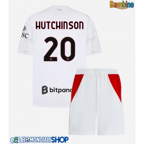 Maglie da calcio AC Milan Omari Hutchinson #20 Seconda Maglia Bambino 2026-27 Manica Corta + Pantaloni corti)